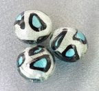 16mm Lentils, White Gold, Aqua, Black Lines